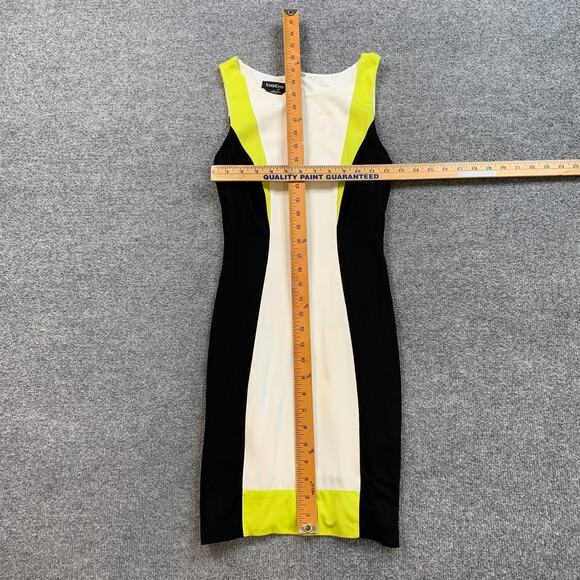 Bebe Dress Women XS Extra Small Multi Paneled Bodycon Back Zip Fitted Lined Mini - Picture 3 of 12